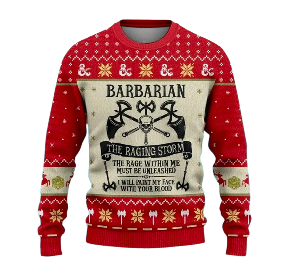 Barbarian Ugly Christmas Sweater For Men & Women Christmas Gift Sweater PT1430 - WeCustomit