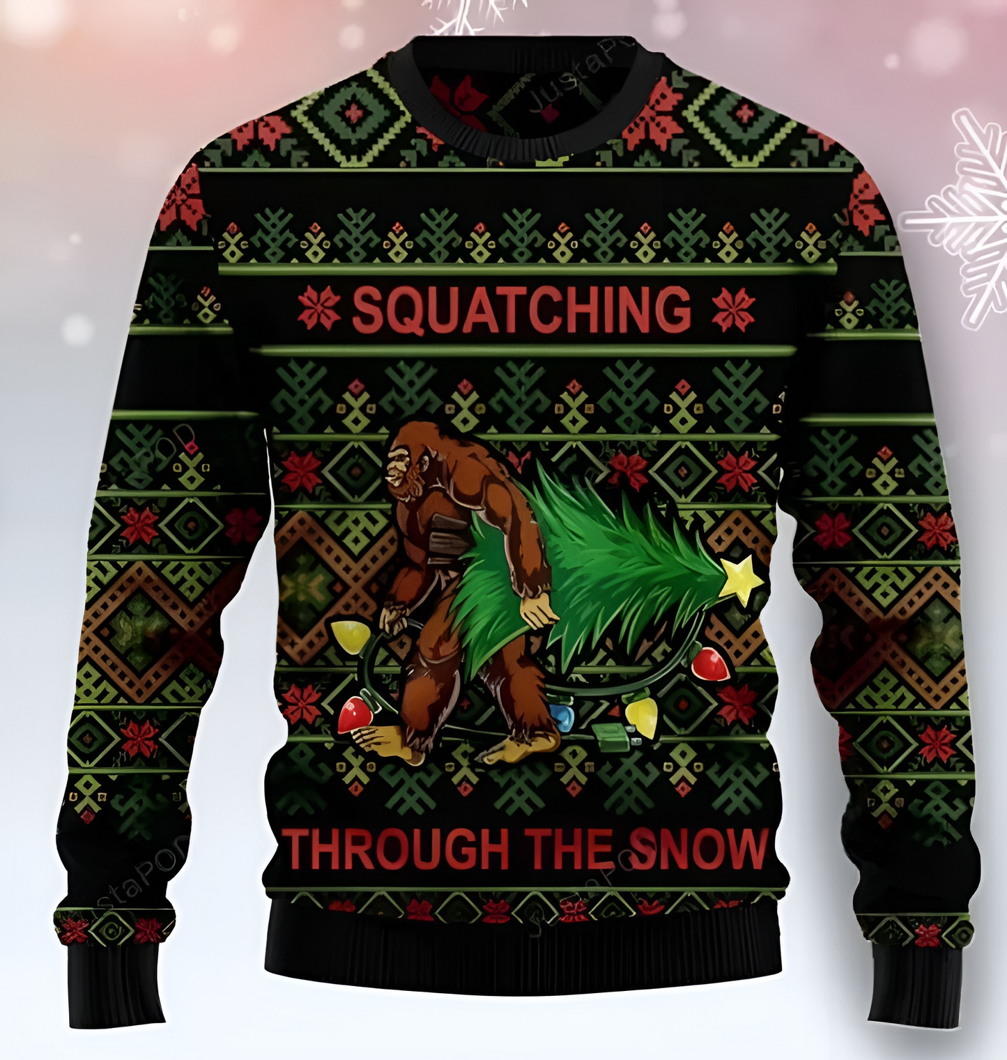 Bigfoot Sasquatch Ugly Christmas Sweater For Men & Women Christmas Gift Sweater BH973 - WeCustomit