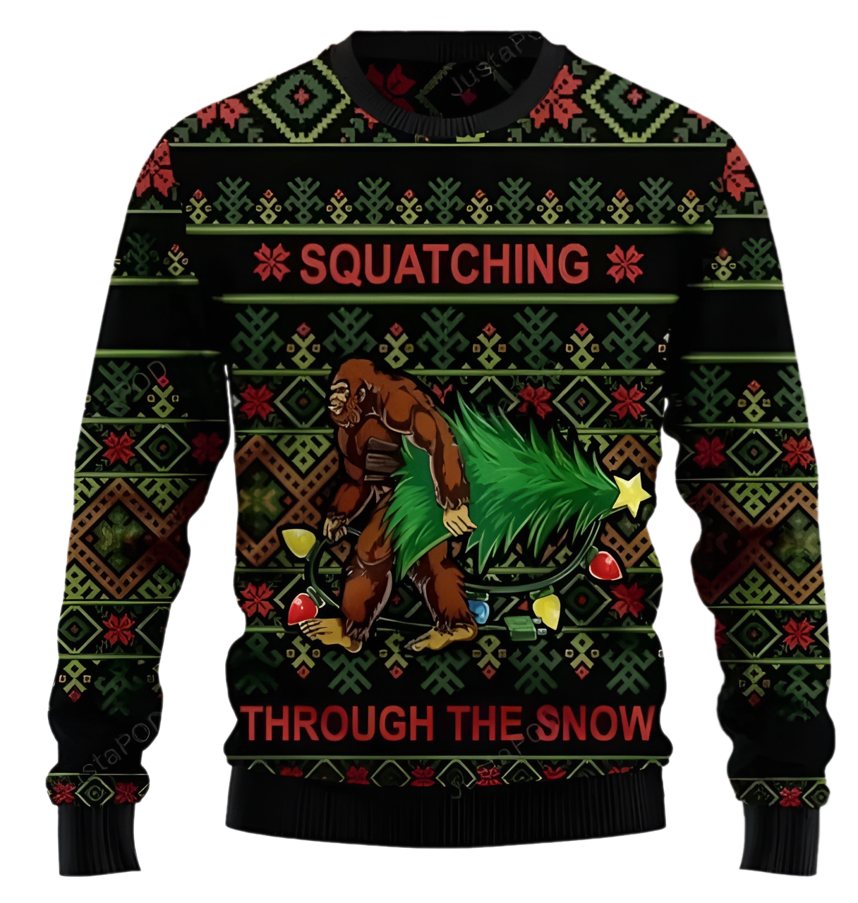 Bigfoot Sasquatch Ugly Christmas Sweater For Men & Women Christmas Gift Sweater BH973 - WeCustomit