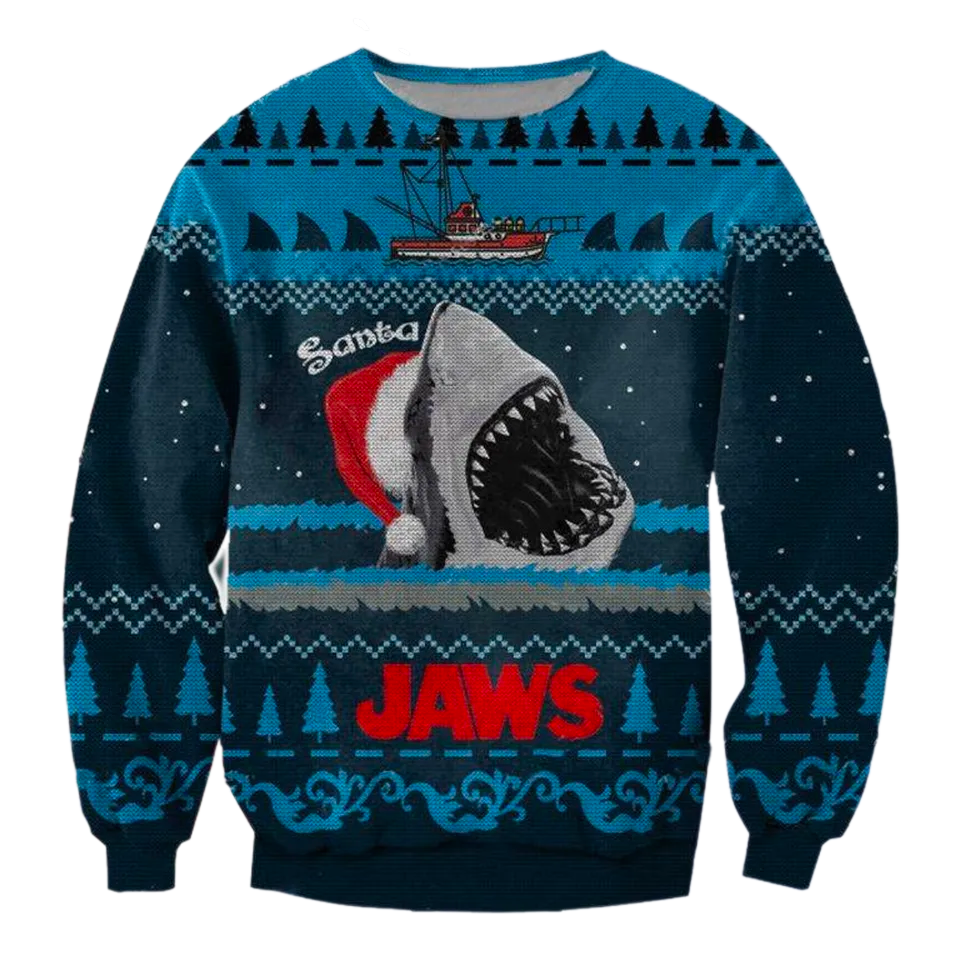 Jaws Ugly Christmas Sweater For Men & Women Christmas Gift Sweater PT1478 - WeCustomit