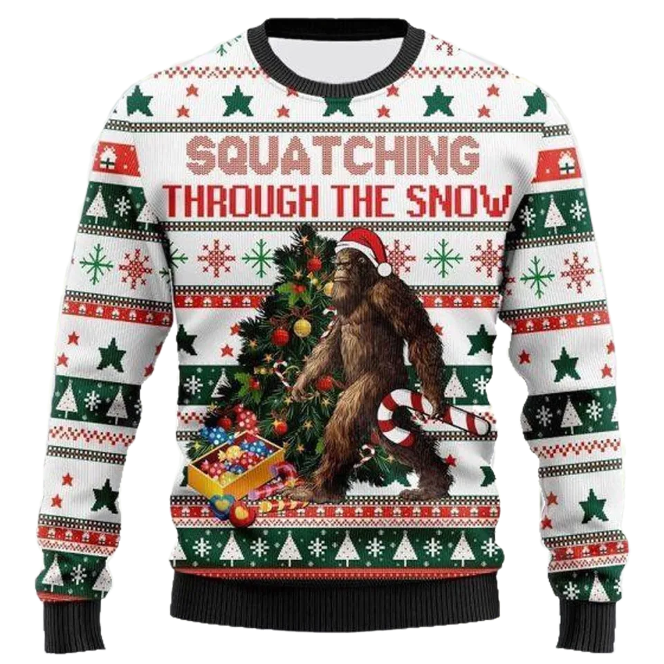 Funny BigFoot Ugly Christmas Sweater For Men & Women Christmas Gift Sweater BH981 - WeCustomit