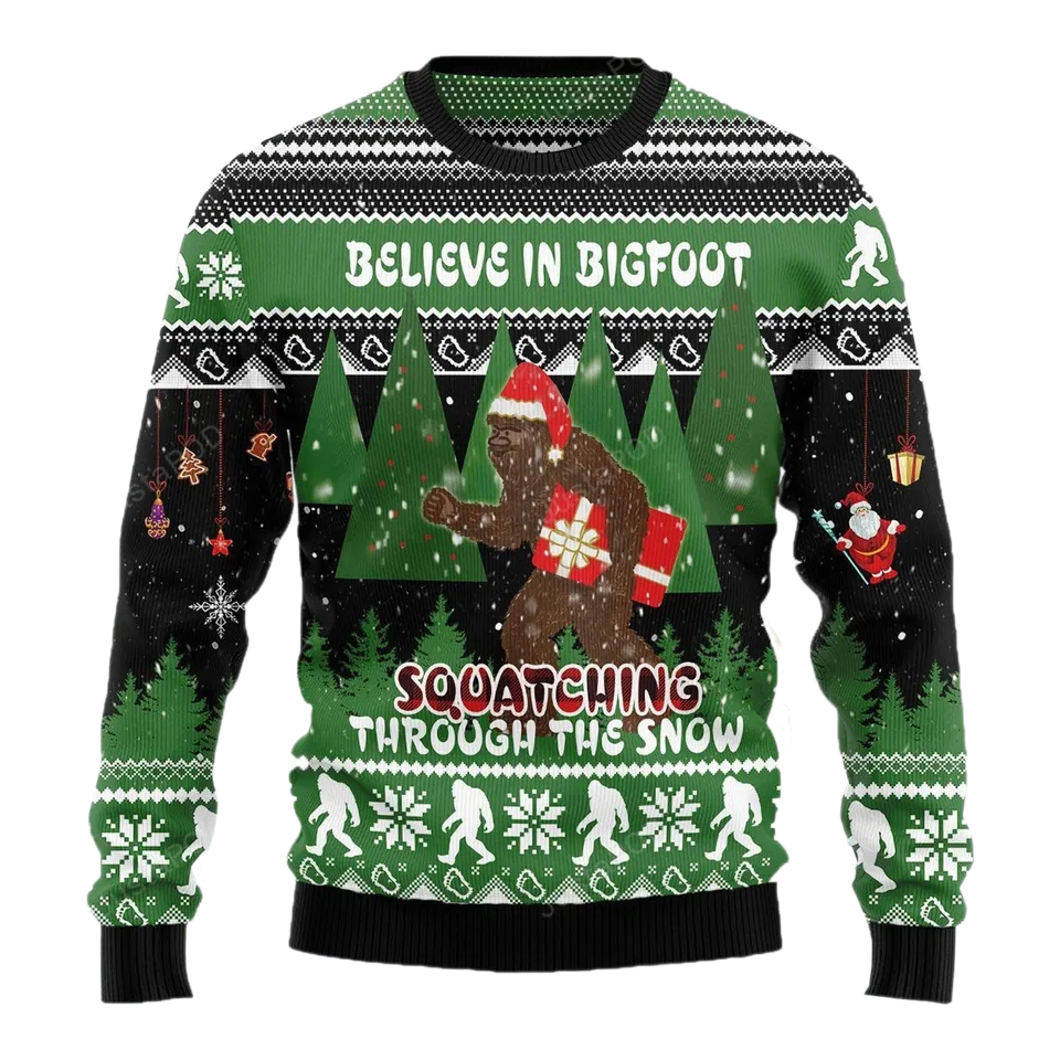 BigFoot Gift Ugly Christmas Sweater For Men & Women Christmas Gift Sweater BH982 - WeCustomit