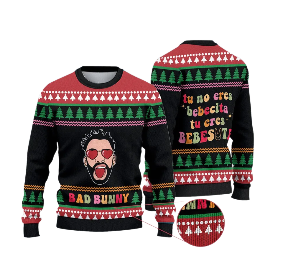 Bad Bunny Ugly Christmas Sweater For Men & Women Christmas Gift Sweater BH988 - WeCustomit