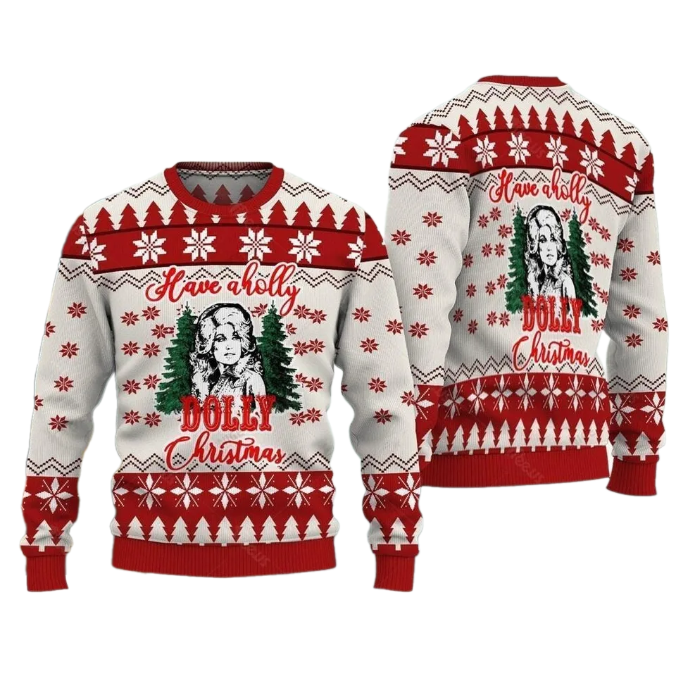 Dolly Parton Ugly Christmas Sweater For Men & Women Christmas Gift Sweater BH1049 - WeCustomit