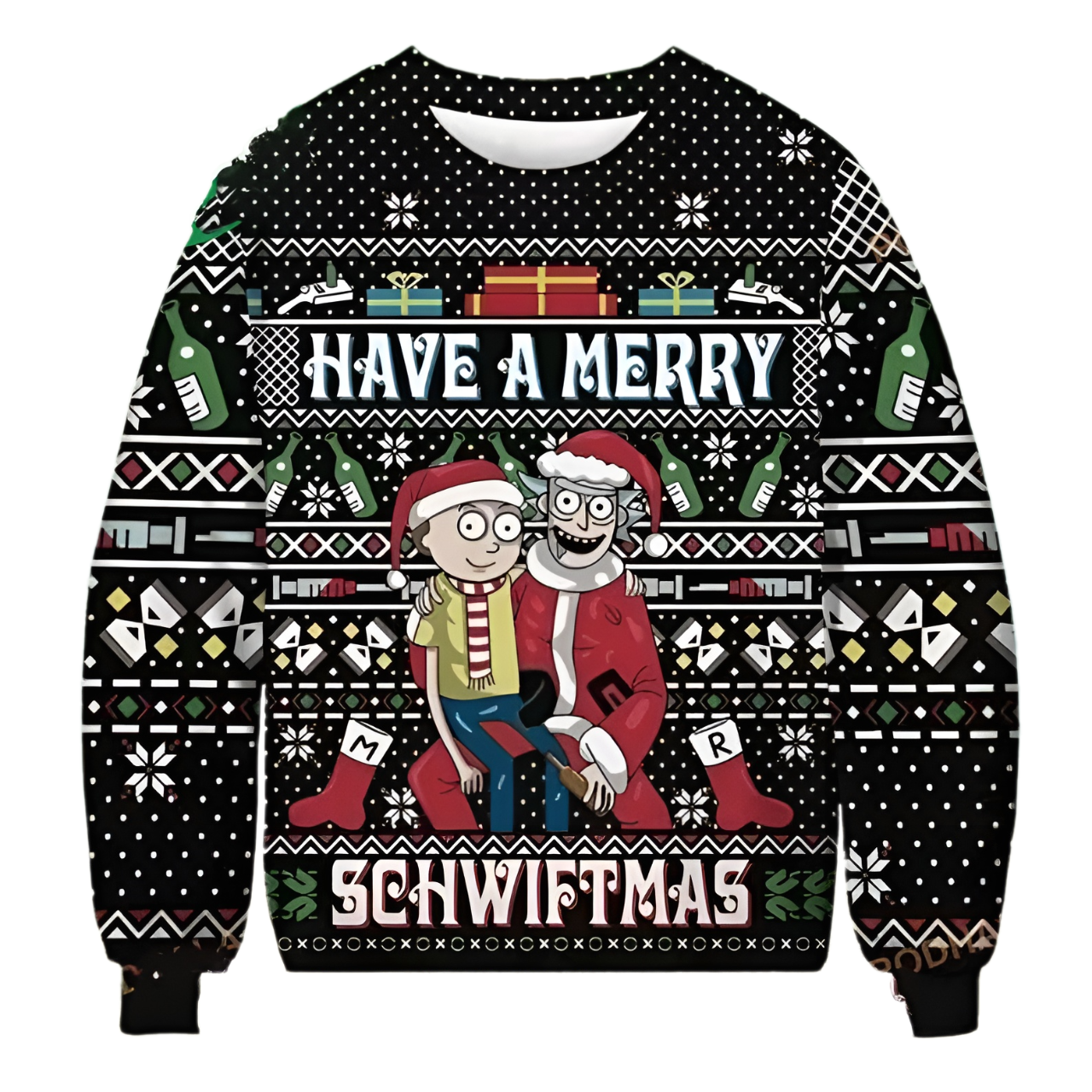 Rjck And M0rty Merry Schwiftmas Ugly Christmas Sweater For Men & Women Christmas Gift Sweater US3769 - WeCustomit