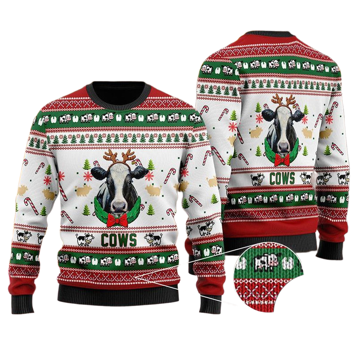 Cows In Christmas Ugly Christmas Sweater For Men & Women Christmas Gift Sweater US3773 - WeCustomit
