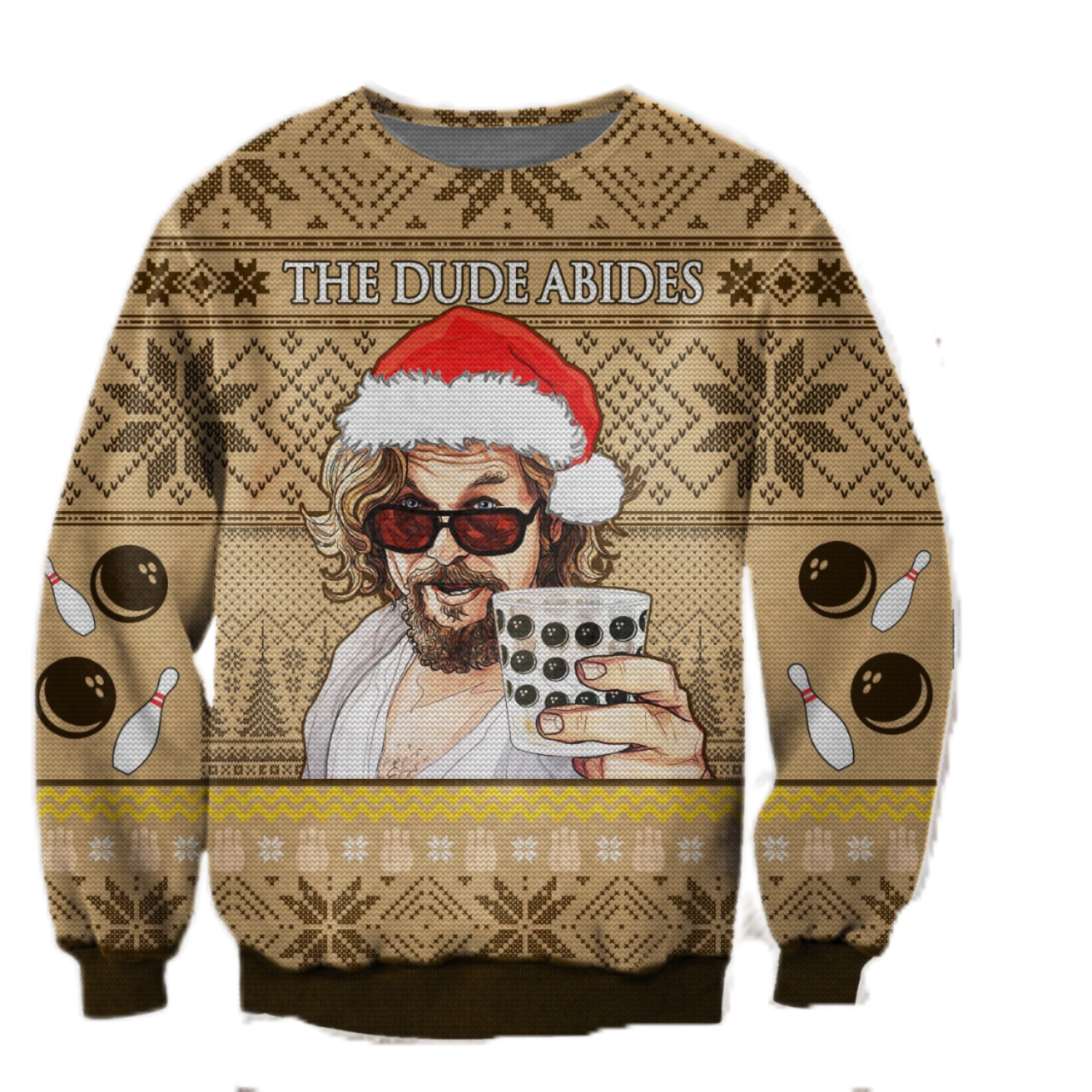 The Dude Abides Ugly Christmas Sweater- Christmas Gift The Big Lebowski Sweater CEE016 - WeCustomit