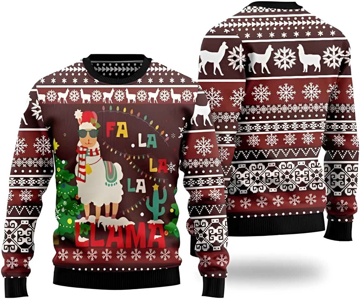 Cute Llama Ugly Christmas Sweater For Men & Women Christmas Gift Sweater US3780 - WeCustomit