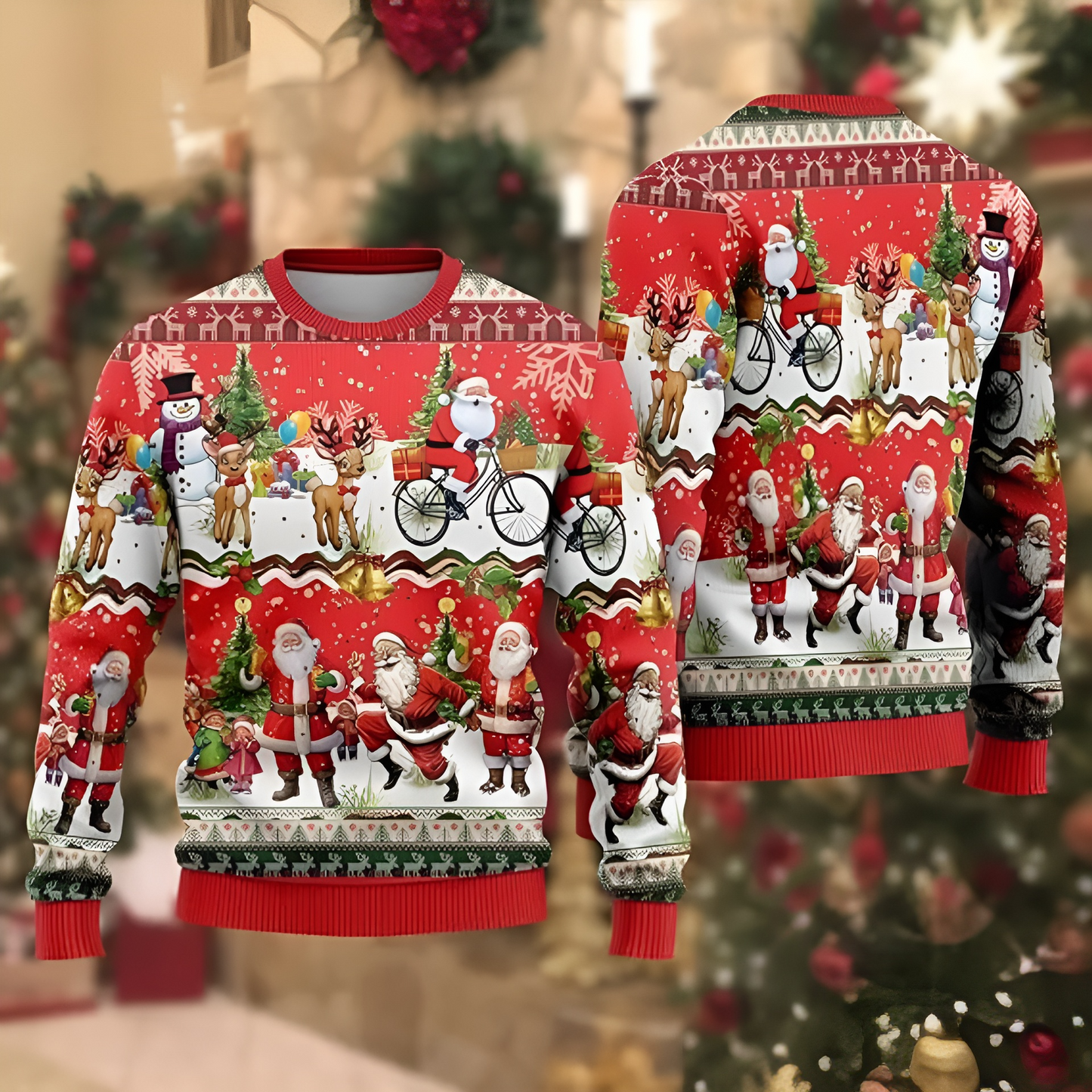 Santa Claus Lovers Ugly Christmas Sweater For Men & Women Christmas Gift Sweater US3810 - WeCustomit