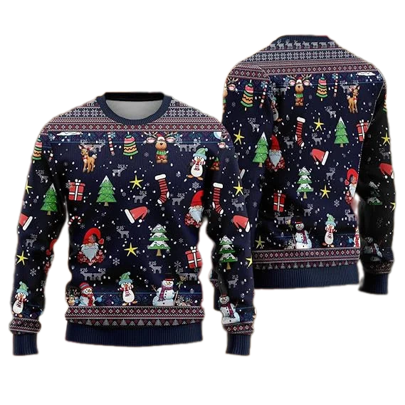 Funny Christmas Pattern Ugly Christmas Sweater For Men & Women Christmas Gift Sweater US3812 - WeCustomit