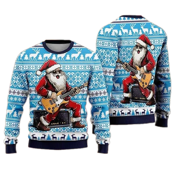 Santa Claus Music Ugly Christmas Sweater For Men & Women Christmas Gift Sweater US3829 - WeCustomit