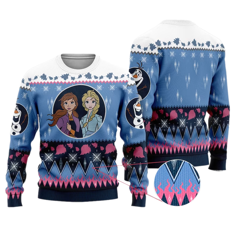 Princess El.sa And An.na Ugly Christmas Sweater For Men & Women Christmas Gift Sweater US3838 - WeCustomit