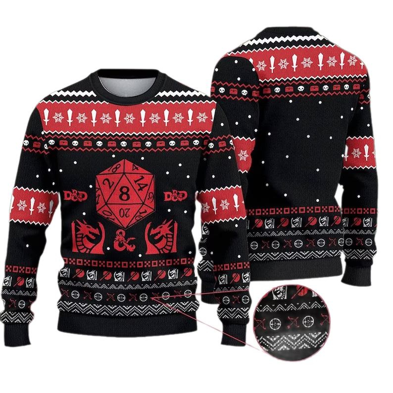 Bearded Dungeons & Dragons Ugly Christmas Sweater For Men & Women Christmas Gift Sweater US3852 - WeCustomit