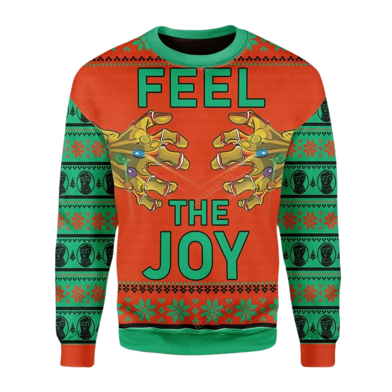 Thanos Feel The Joy Avengers Ugly Christmas Sweater For Men & Women Christmas Gift Sweater US3871 - WeCustomit