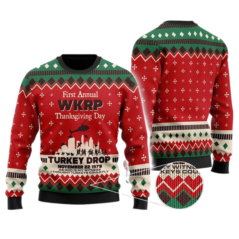 First Annual WKRP Ugly Christmas Sweater For Men & Women Christmas Gift Sweater US3913 - WeCustomit