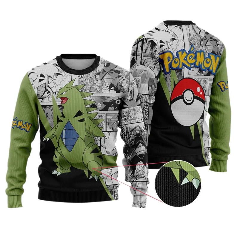 Anime Tyranitar PKM Ugly Christmas Sweater For Men & Women Christmas Gift Sweater US3917 - WeCustomit