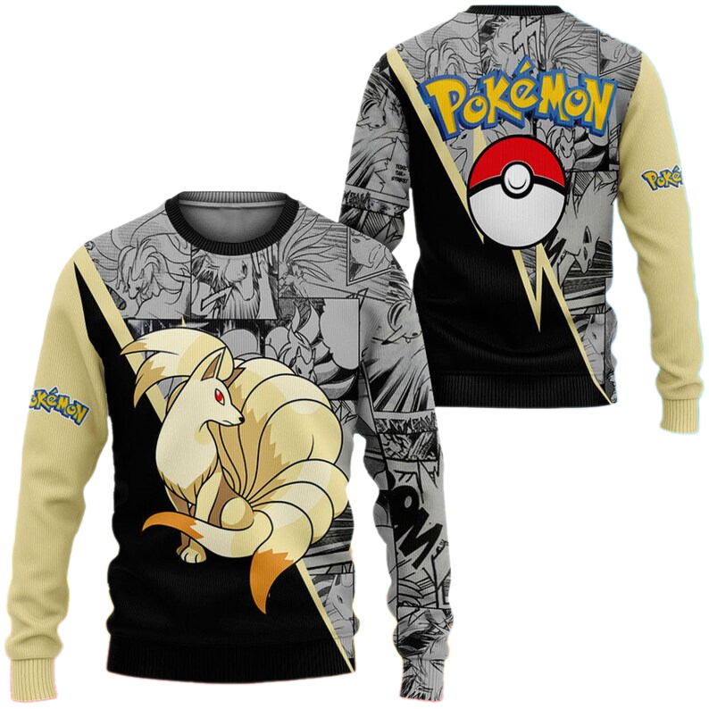 Anime Ninetales PKM Ugly Christmas Sweater For Men & Women Christmas Gift Sweater US3924 - WeCustomit