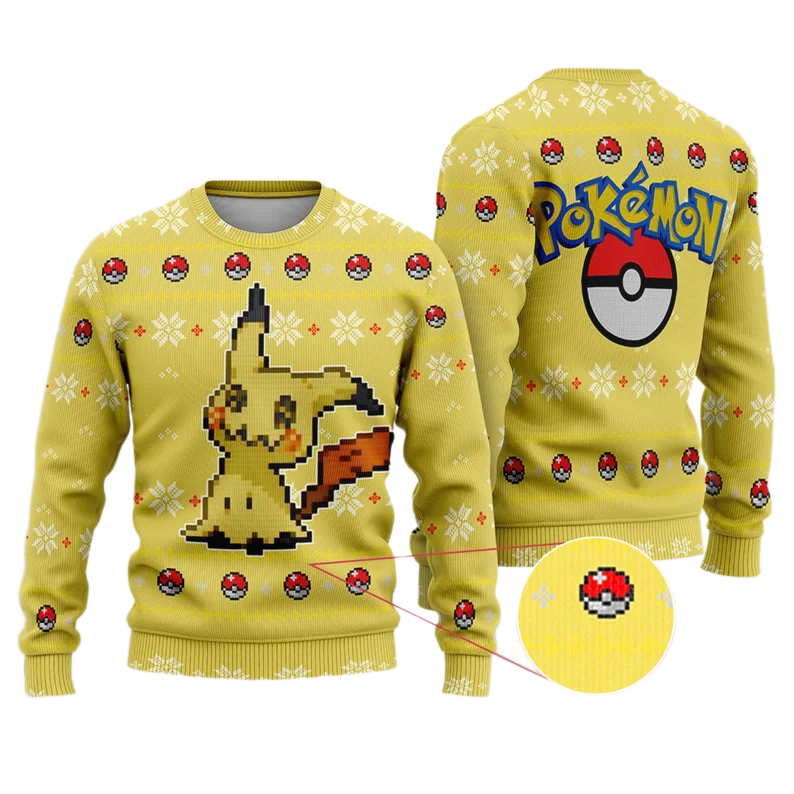 Anime Mimikyu PKM Ugly Christmas Sweater For Men & Women Christmas Gift Sweater US3927 - WeCustomit