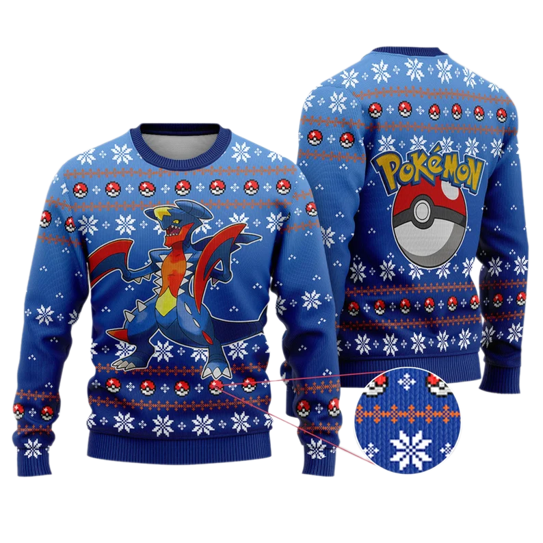 Anime Garchomp PKM Ugly Christmas Sweater For Men & Women Christmas Gift Sweater US3930 - WeCustomit