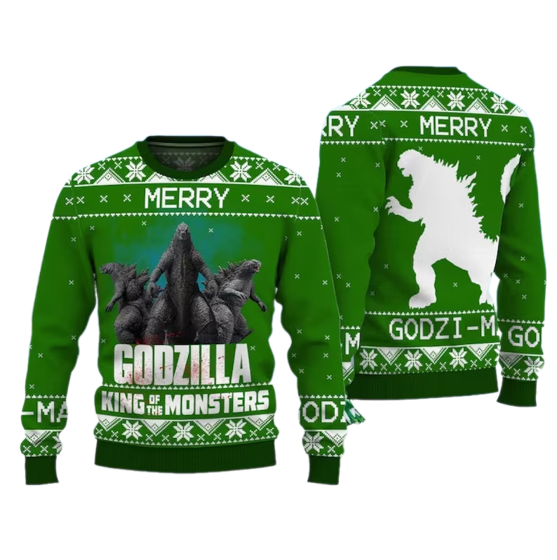 Godzilla Ugly Christmas Sweater For Men & Women Christmas Gift Sweater US3941 - WeCustomit