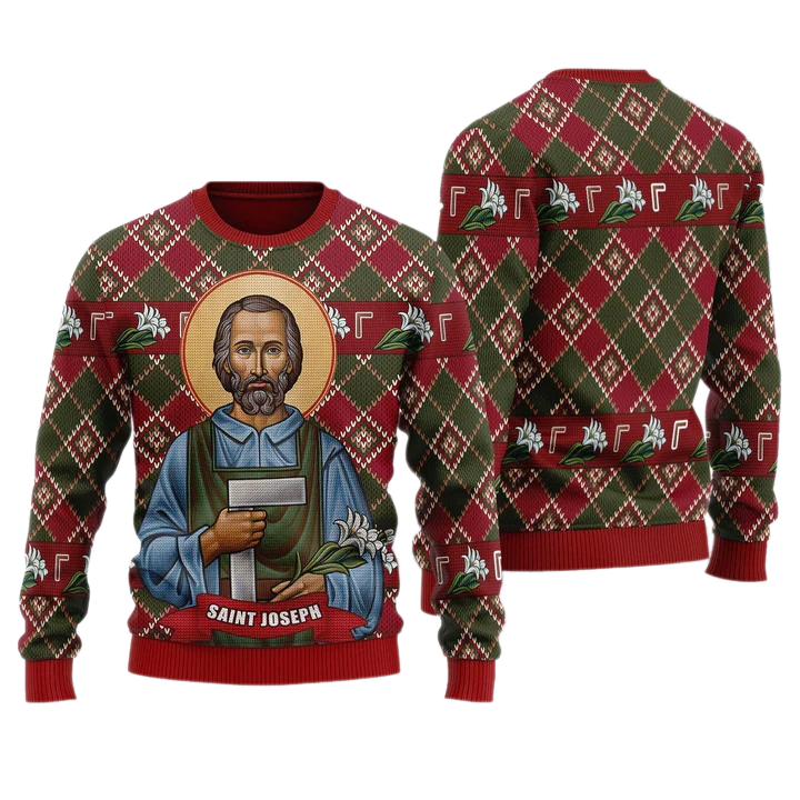 Saint Joseph Catholic Church Unisex Ugly Christmas Sweater For Men & Women Christmas Gift Sweater US3986 - WeCustomit
