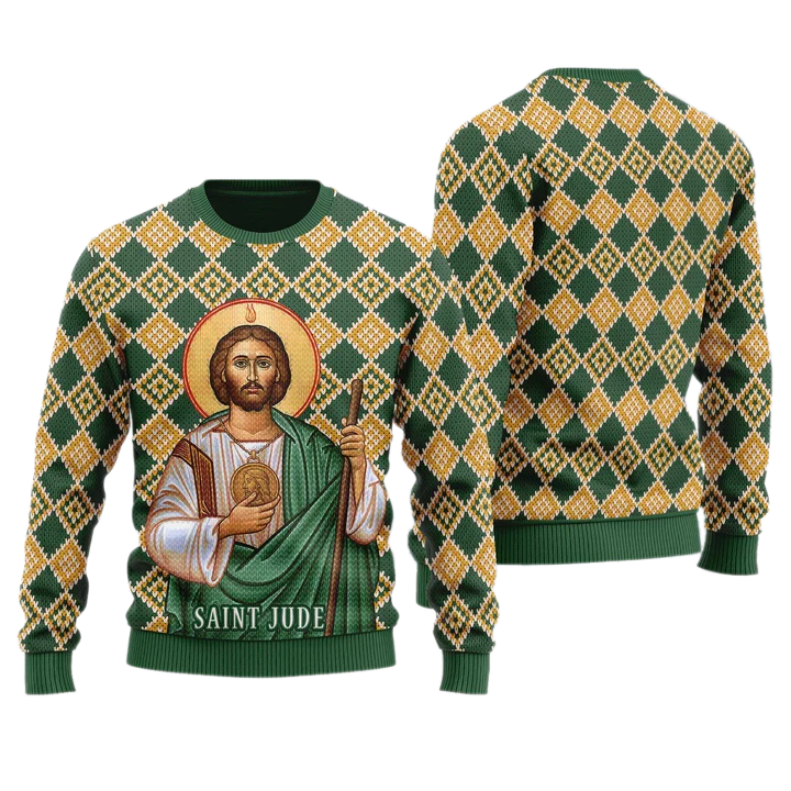 Jude the Apostle Unisex Ugly Christmas Sweater For Men & Women Christmas Gift Sweater US3995 - WeCustomit