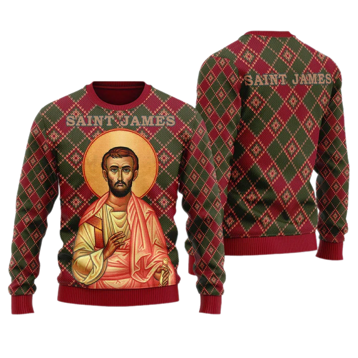 Saint James The Less Unisex Ugly Christmas Sweater For Men & Women Christmas Gift Sweater US3997 - WeCustomit