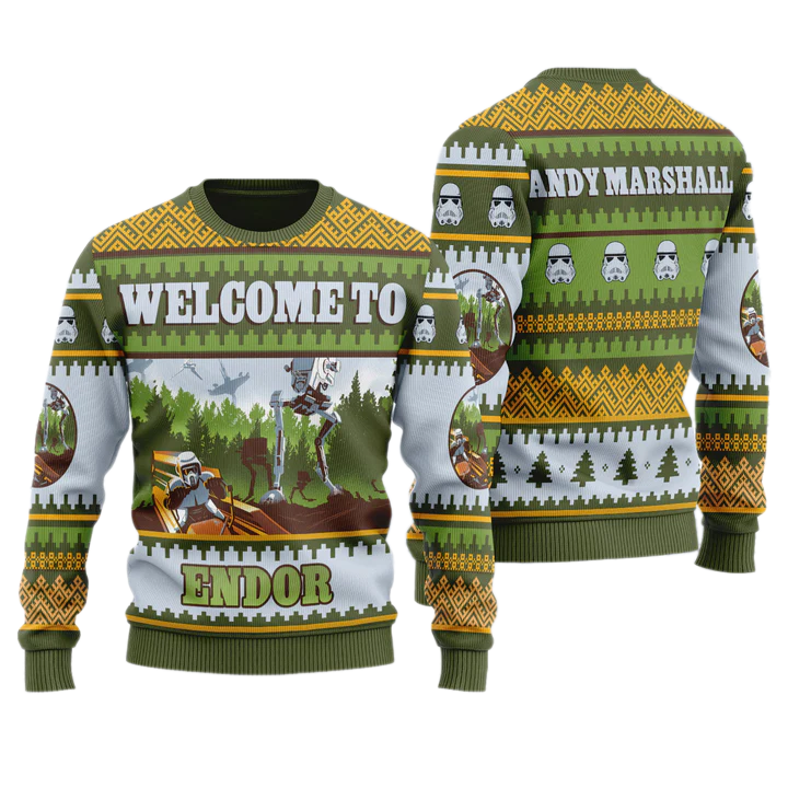 Welcom to En.dor St.ar Wa.rs Unisex Ugly Christmas Sweater For Men & Women Christmas Gift Sweater US4009 - WeCustomit
