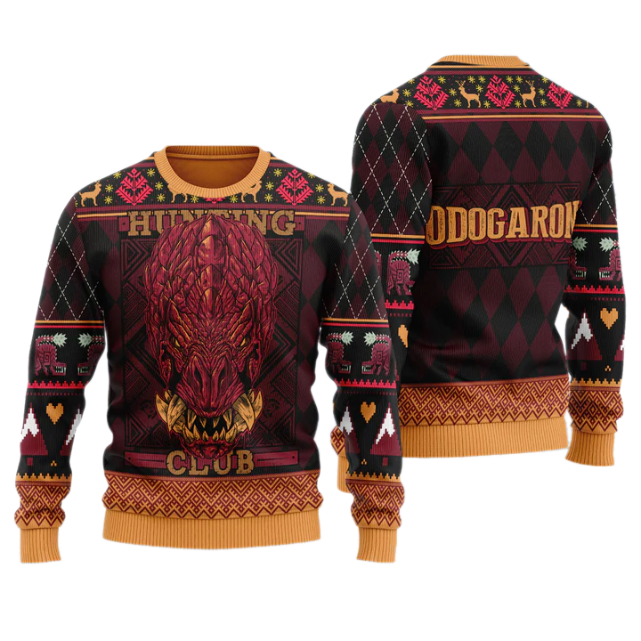 Odogaron Monster Hunter Unisex Ugly Christmas Sweater For Men & Women Christmas Gift Sweater US4021 - WeCustomit