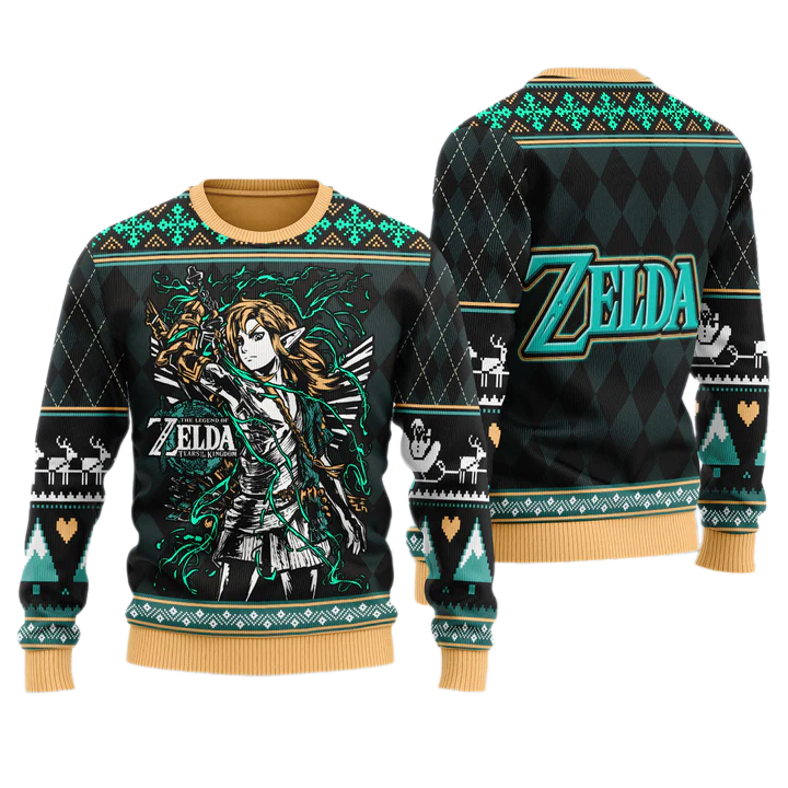 Link The Legend Of Zelda Unisex Ugly Christmas Sweater For Men & Women Christmas Gift Sweater US4032 - WeCustomit
