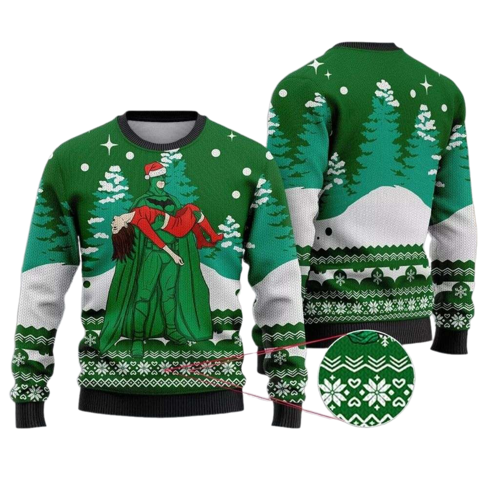 Embrace The Batman Begins Spirit With A Green Ugly Christmas Sweater For Men & Women Christmas Gift Sweater US4070 - WeCustomit