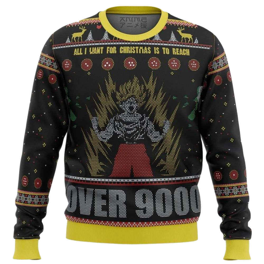 Goku Over 9000 Dragon Ball Z Ugly Christmas Sweater For Men & Women Christmas Gift Sweater US4152 - WeCustomit