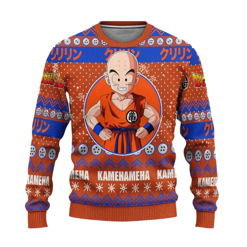 Krillin Anime Dragon Ball Z Ugly Christmas Sweater For Men & Women Christmas Gift Sweater US4160 - WeCustomit