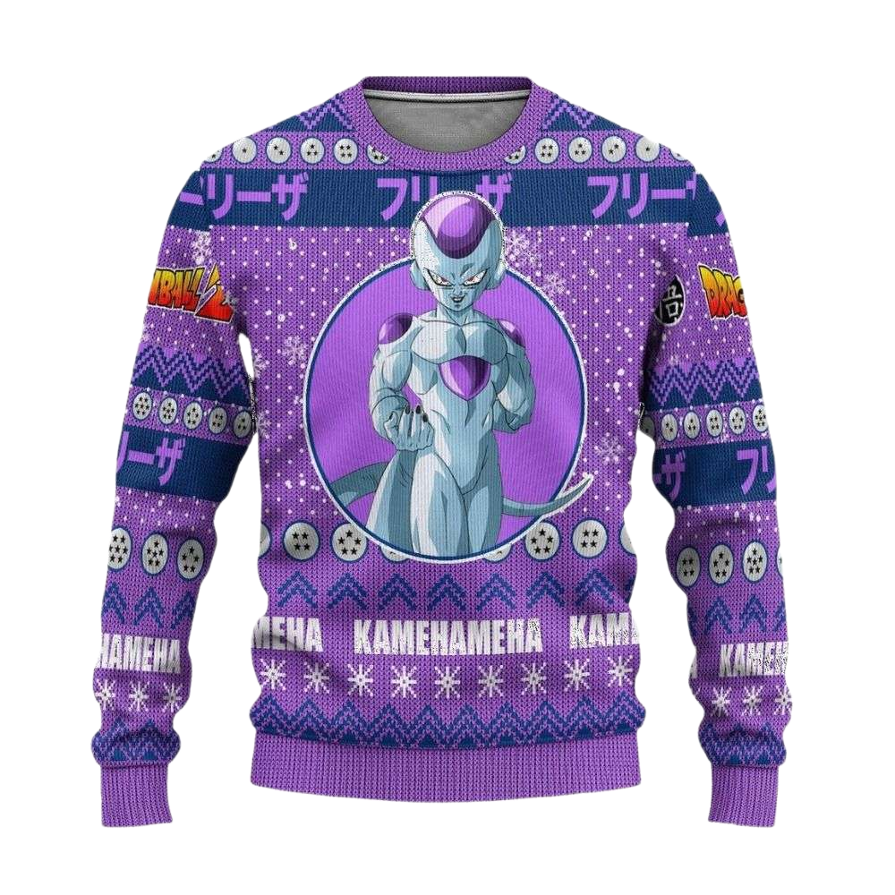 Kamehameha – Frieza Anime Dragon Ball Z Ugly Christmas Sweater For Men & Women Christmas Gift Sweater US4161 - WeCustomit