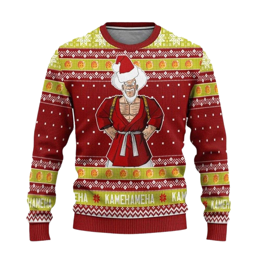 Santa Mr Satan Anime Dragon Ball Z Ugly Christmas Sweater For Men & Women Christmas Gift Sweater US4167 - WeCustomit