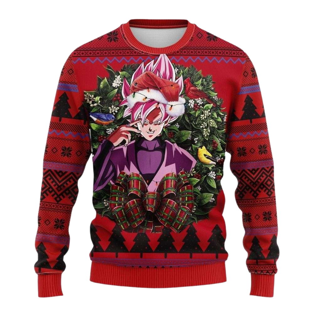 Super Saiyan Laurel Wreath Dragon Ball Z Ugly Christmas Sweater For Men & Women Christmas Gift Sweater US4169 - WeCustomit
