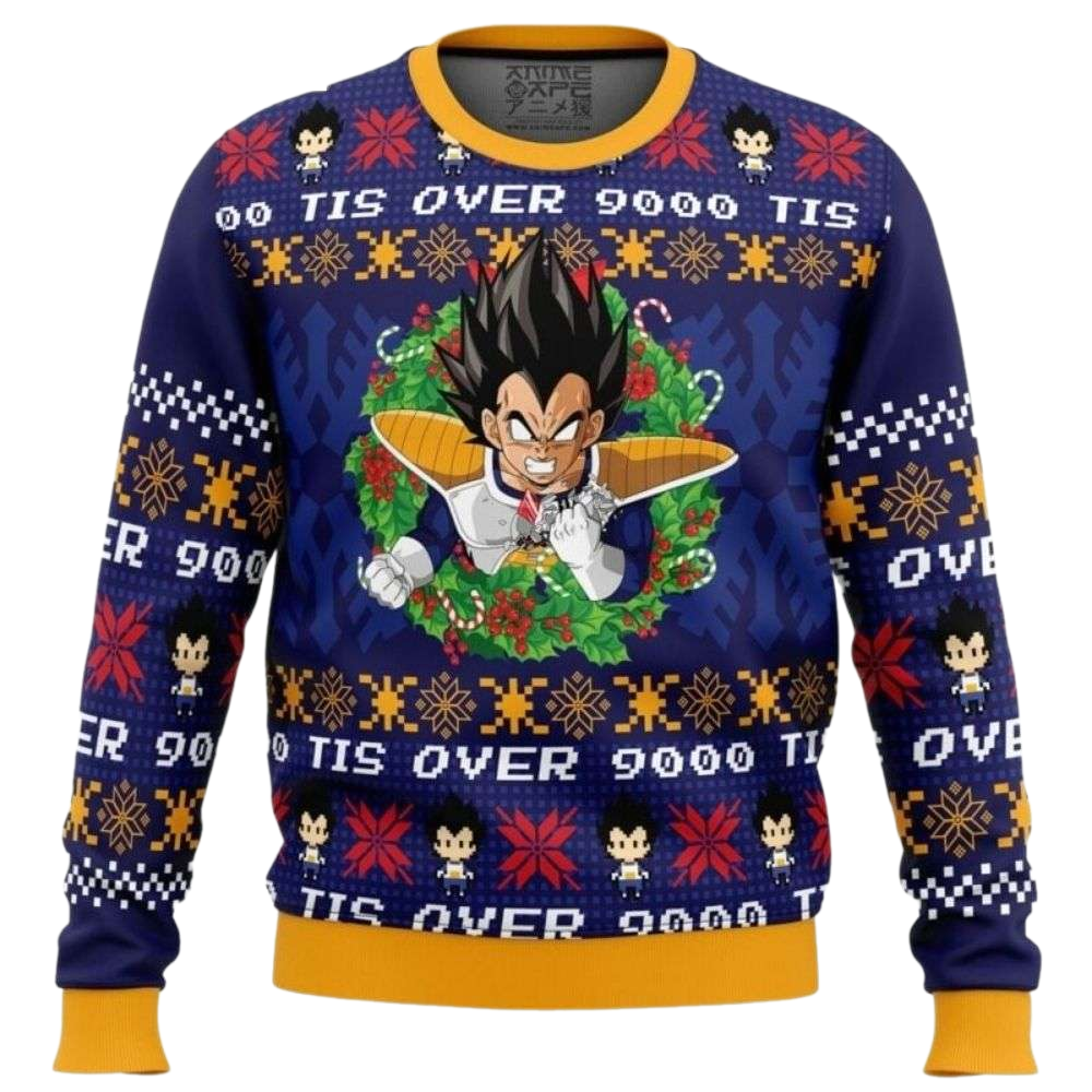 Tis Over 9000 Dragon Ball Z Ugly Christmas Sweater For Men & Women Christmas Gift Sweater US4170 - WeCustomit