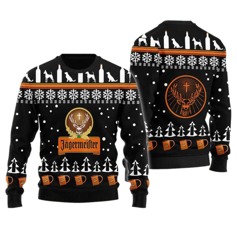 Unisex Jagermeister 3D Ugly Christmas Sweater For Men & Women Christmas Gift Sweater BH1147 - WeCustomit