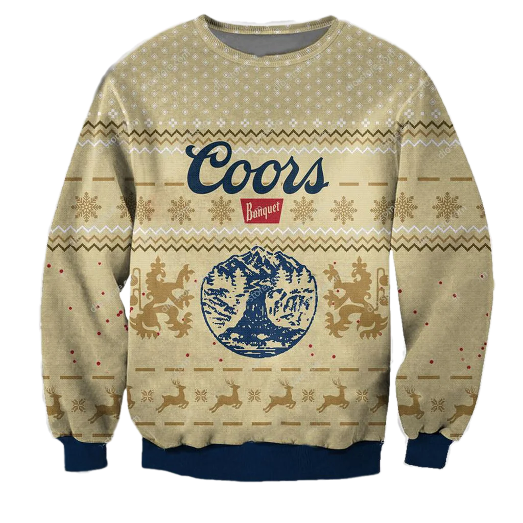Unisex Coors Banquet 3D Ugly Christmas Sweater For Men & Women Christmas Gift Sweater BH1188 - WeCustomit
