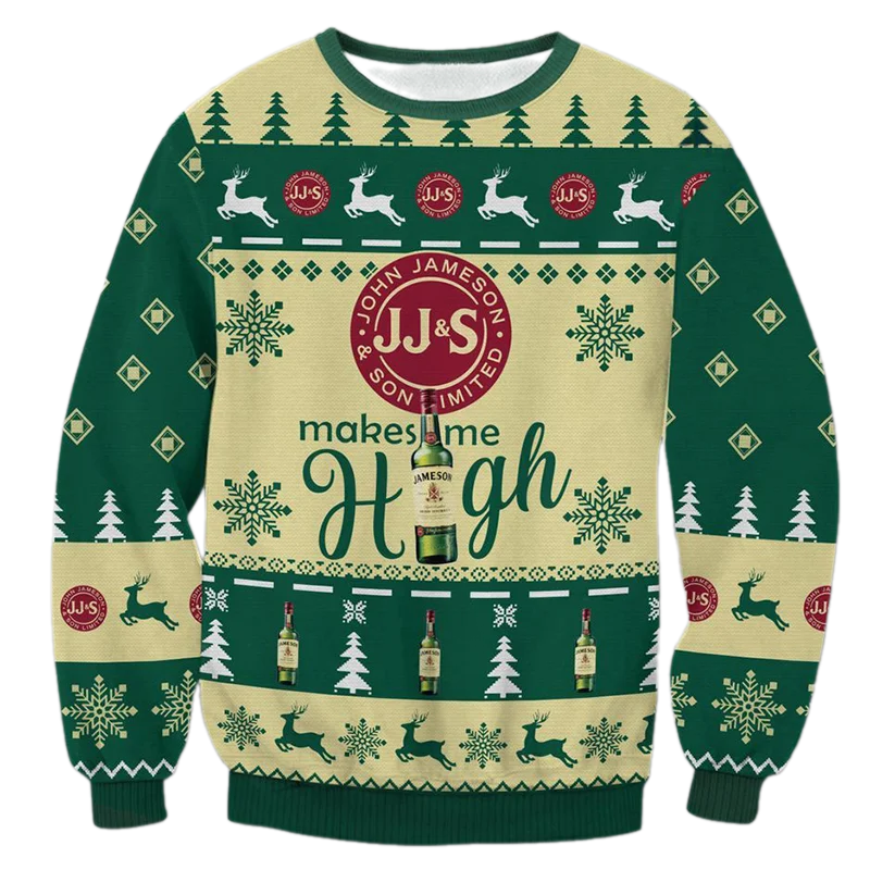 Unisex Jameson 3D Ugly Christmas Sweater For Men & Women Christmas Gift Sweater BH1213 - WeCustomit