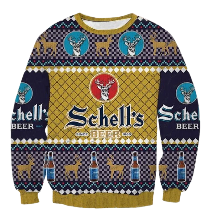 Unisex Schell Brewing 3D Ugly Christmas Sweater For Men & Women Christmas Gift Sweater BH1281 - WeCustomit