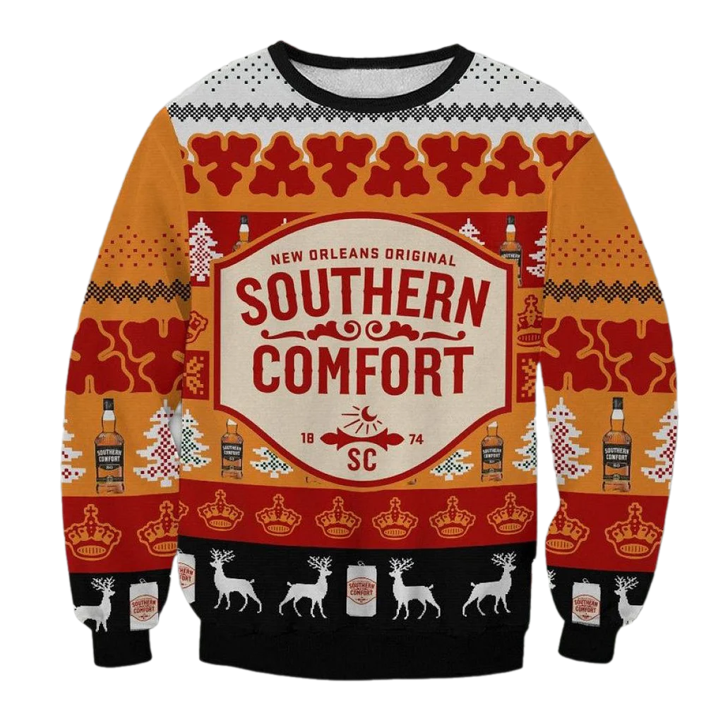 Unisex Orleans Original Southern Comfort 3D Ugly Christmas Sweater For Men & Women Christmas Gift Sweater BH1301 - WeCustomit