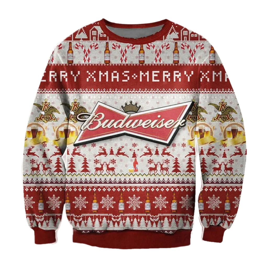 Unisex BUD 3D Ugly Christmas Sweater For Men & Women Christmas Gift Sweater BH1311 - WeCustomit