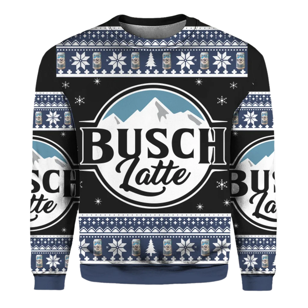 Unisex Busch Latte 3D Ugly Christmas Sweater For Men & Women Christmas Gift Sweater BH1326 - WeCustomit