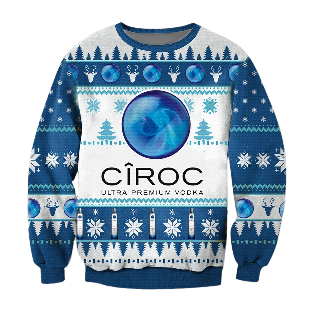 Unisex Ciroc 3D Ugly Christmas Sweater For Men & Women Christmas Gift Sweater BH1327 - WeCustomit