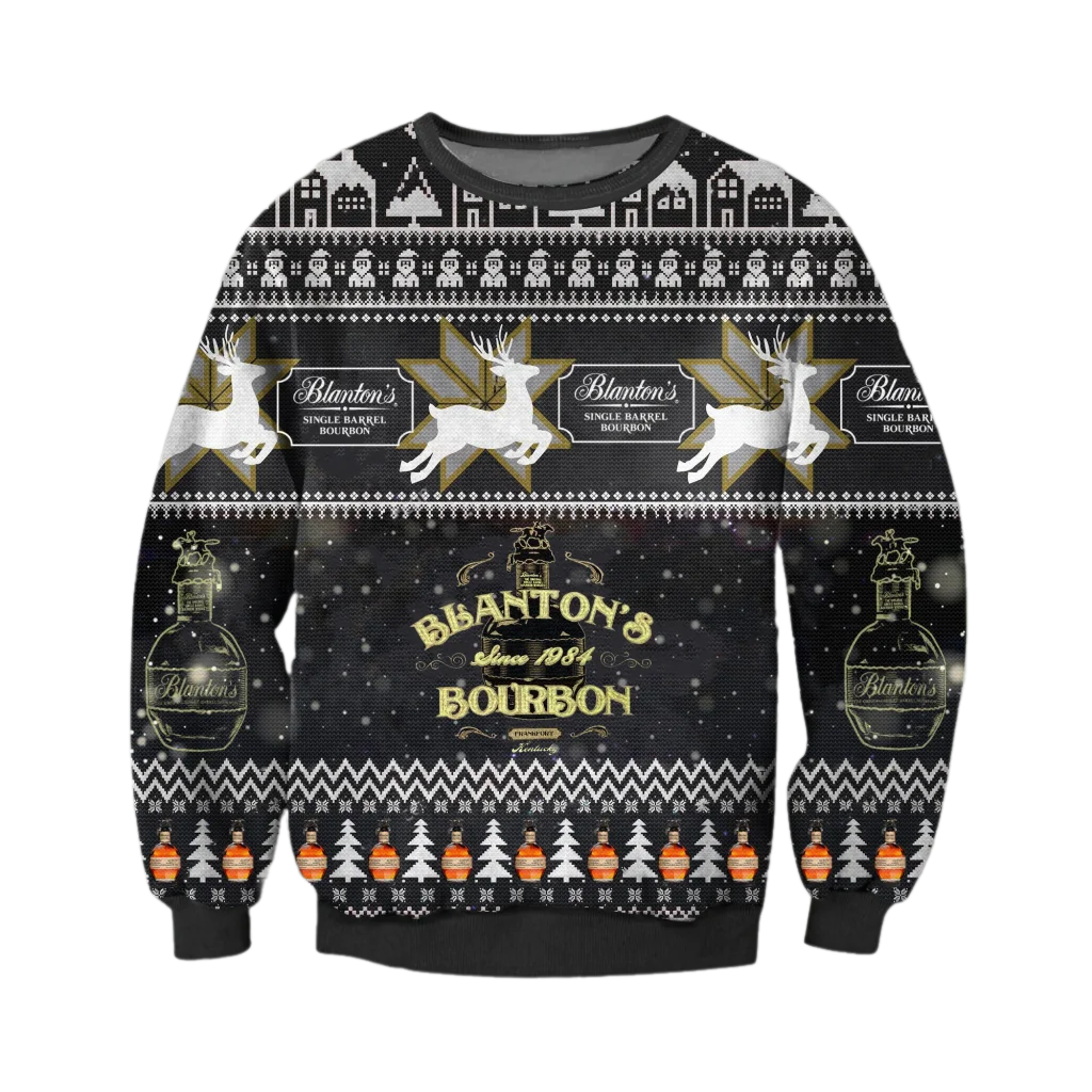 Unisex Blanton's Bourbon 3D Ugly Christmas Sweater For Men & Women Christmas Gift Sweater BH1332 - WeCustomit