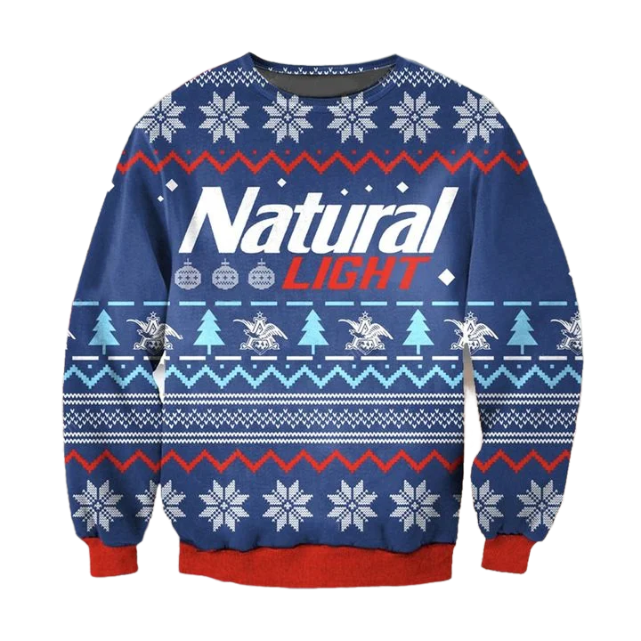 Unisex Natural Light Beer 3D Ugly Christmas Sweater For Men & Women Christmas Gift Sweater BH1334 - WeCustomit