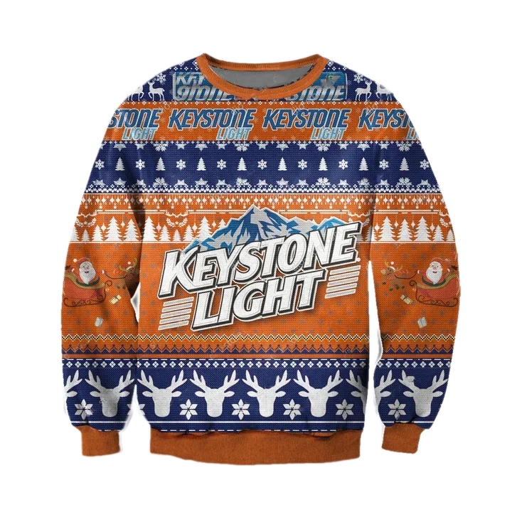 Unisex Keystone Light Beer 3D Ugly Christmas Sweater For Men & Women Christmas Gift Sweater BH1335 - WeCustomit