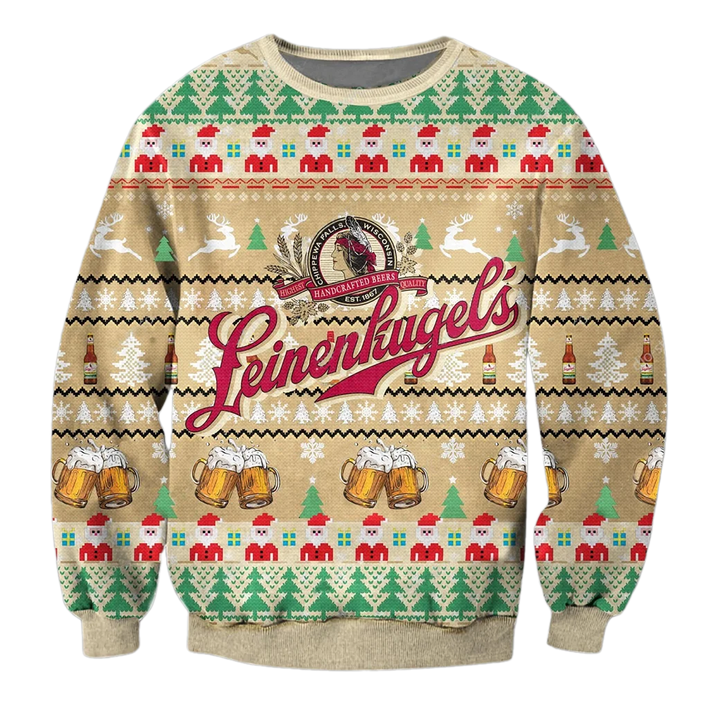 Unisex Leinenkugel Brewing 3D Ugly Christmas Sweater For Men & Women Christmas Gift Sweater BH1336 - WeCustomit