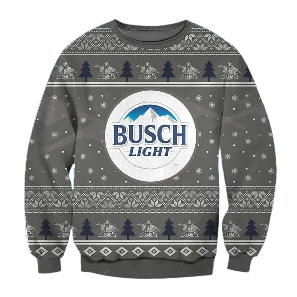 Unisex Busch Light Beer 3D Ugly Christmas Sweater For Men & Women Christmas Gift Sweater BH1340 - WeCustomit